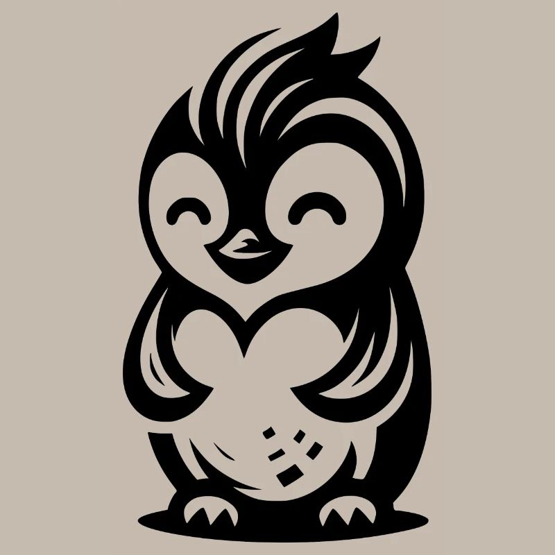 Dessin de pingouin avec une expression amicale mignonne