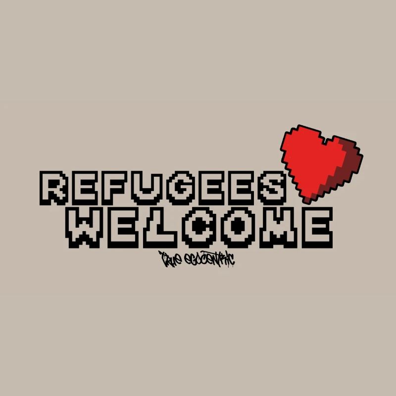 Réfugiés Bienvenue Pixel Conception