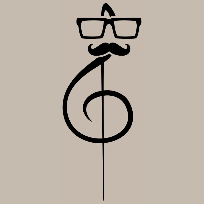 Clef de musique note moustache nerd geek