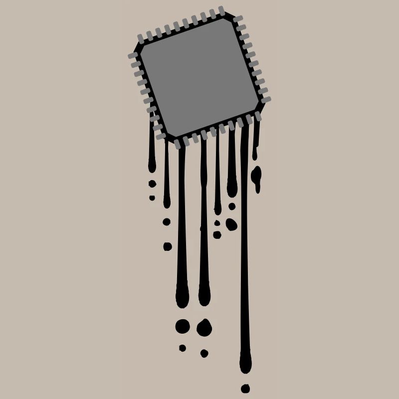 melt drops graffiti cpu computer nerd desig