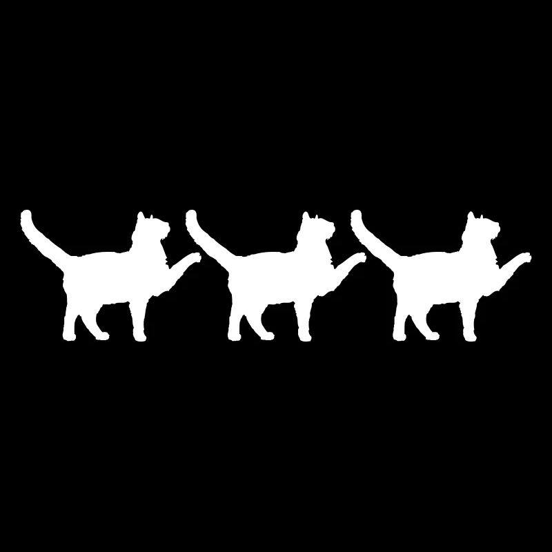 3 Chats Silhouettes Trois Amis Équipe Équipe Groupe