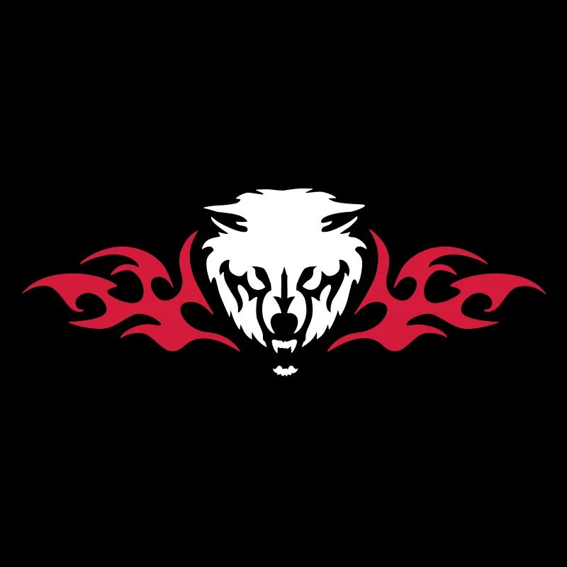 wolf in flames