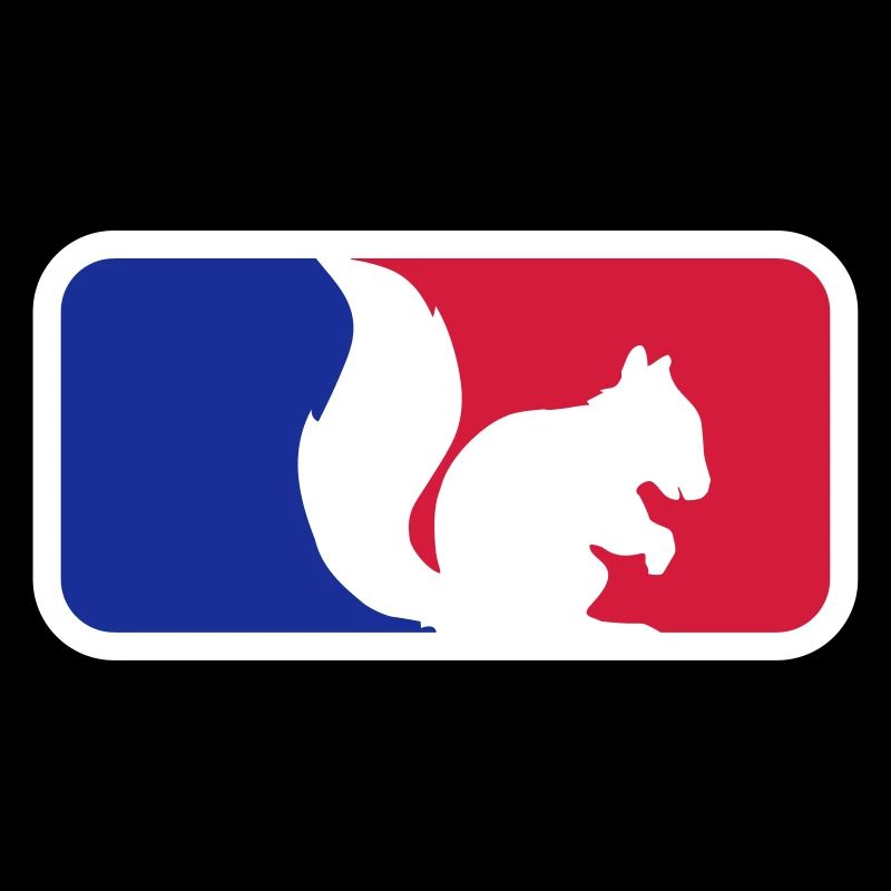 sport red blue logo black squirrel rodent