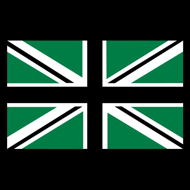 Union Jack | noir-blanc-vert | bannière | drapeau
