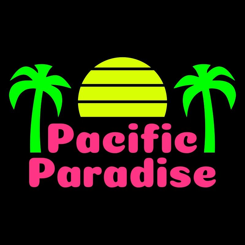 Pacific paradise (half sun, palm trees)