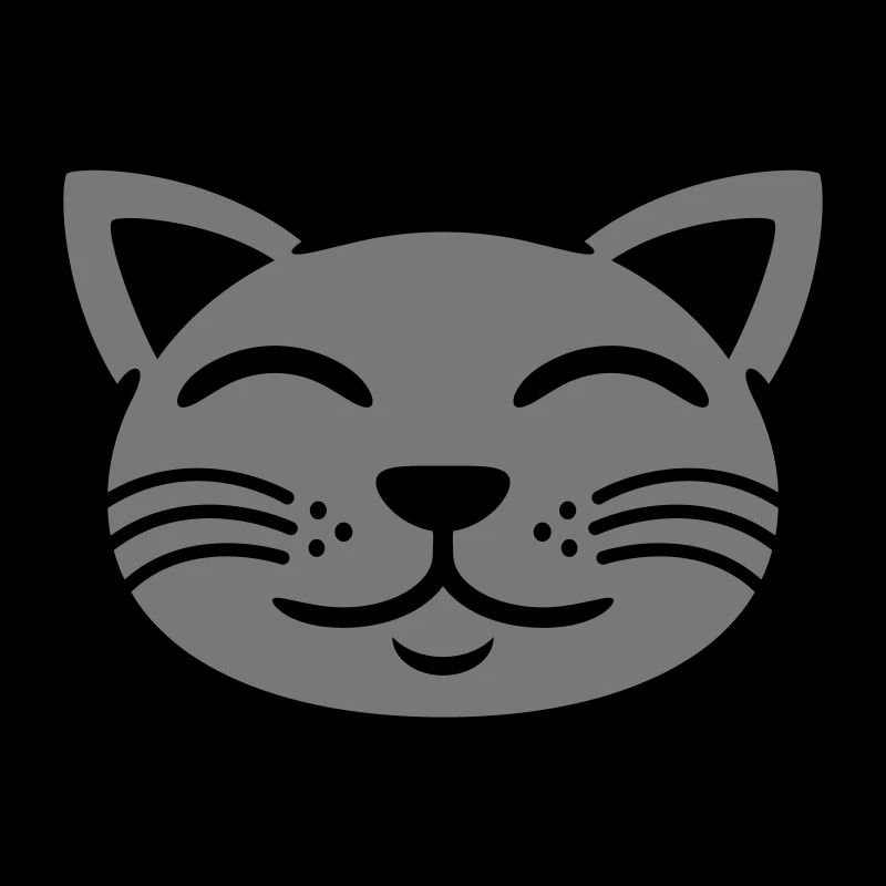 Visage de chat gris heureux