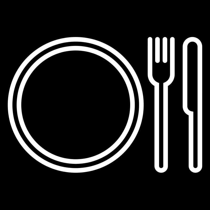 Teller, Gabel und Messer