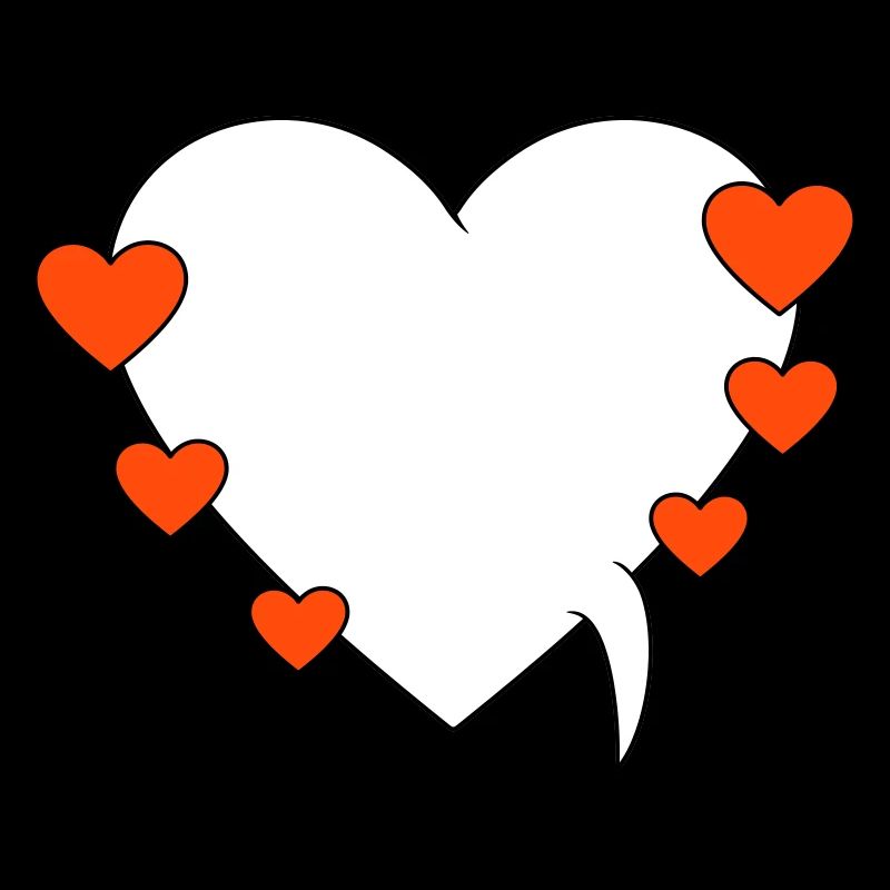 Speech bubble with hearts