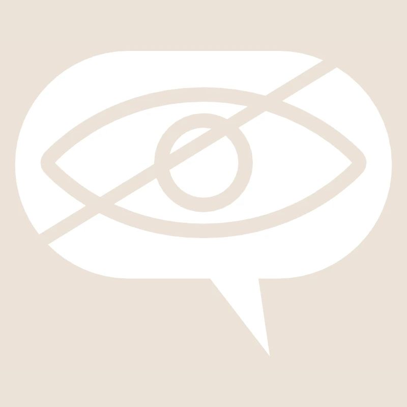 Forbidden to look at eye speech bubble