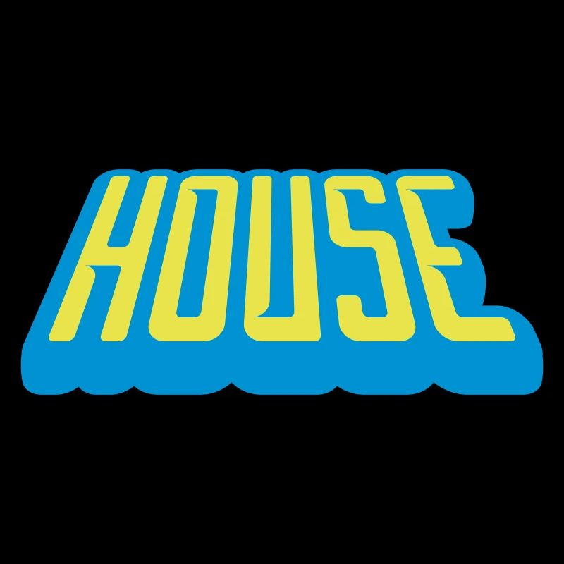 Logo de lettrage House Music