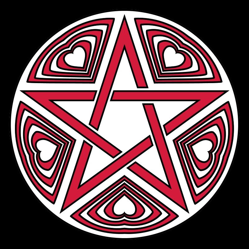 Pentagram heart pattern vector good color selectable