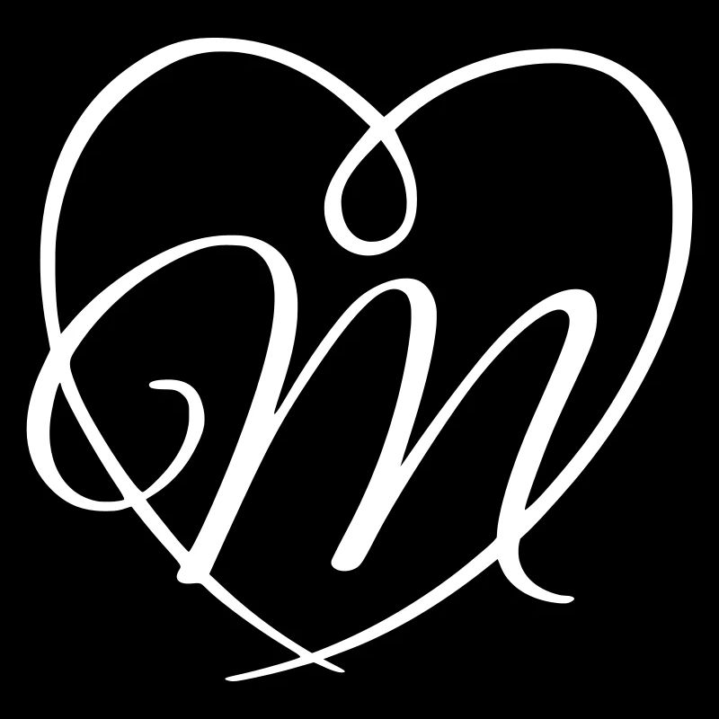 Lettre M Calligraphie Coeur