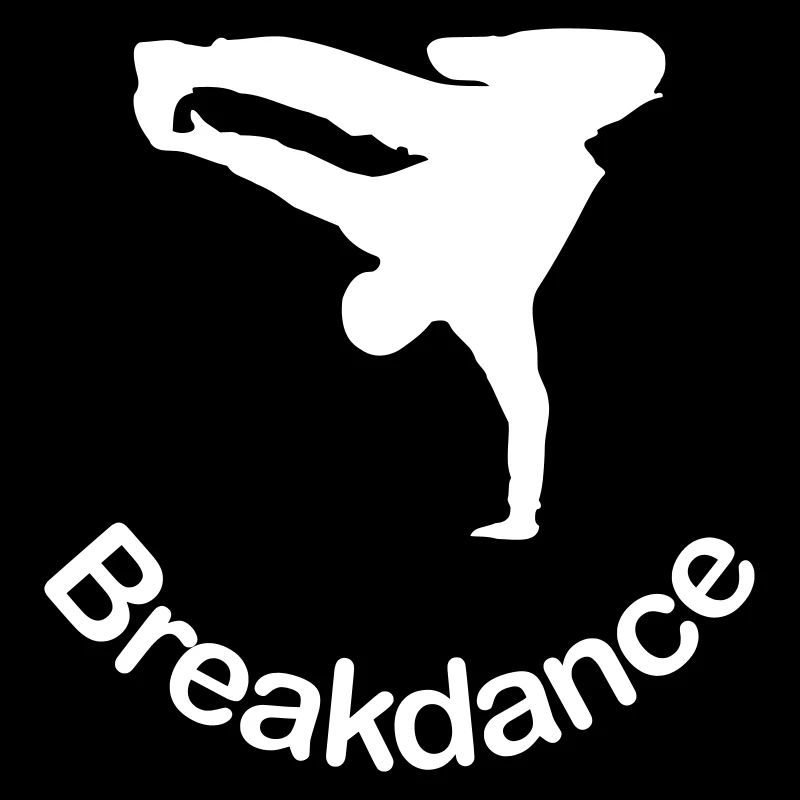 Breakdance Move Schrift unten weiß