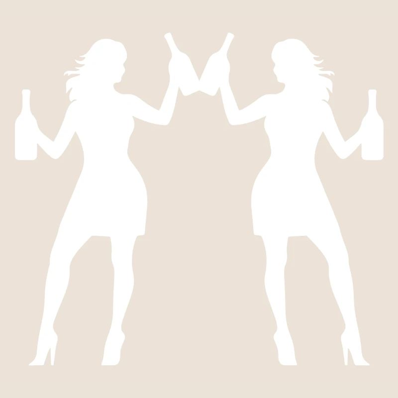 Équipe de filles Silhouette Party