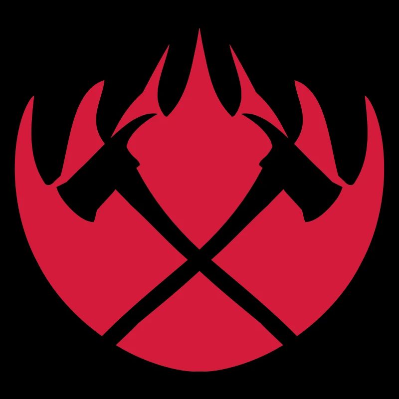 Feu flammes 2 logo de haches