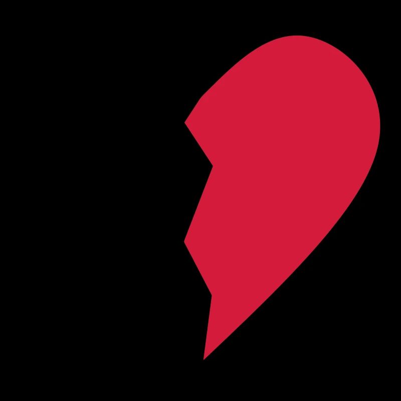 HALF RED HEART RIGHT SIDE