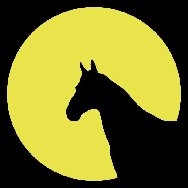 Horse head circle moon sun 1c