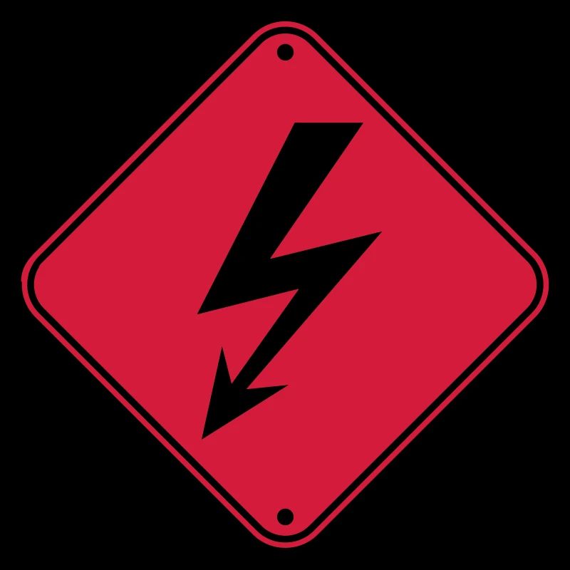 rouge clipart panneau indication électrique éclair courant