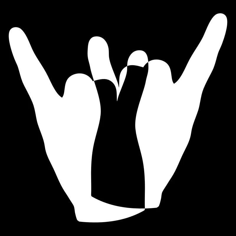 Deux Heavy Metal Hard Rock Cornes Doigt Geste de la Main