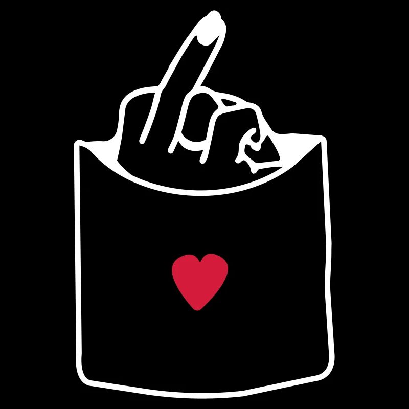 Fake-Tasche mit Mittelfinger