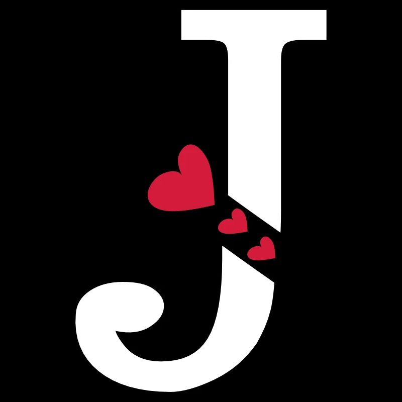 Capital letter J with hearts