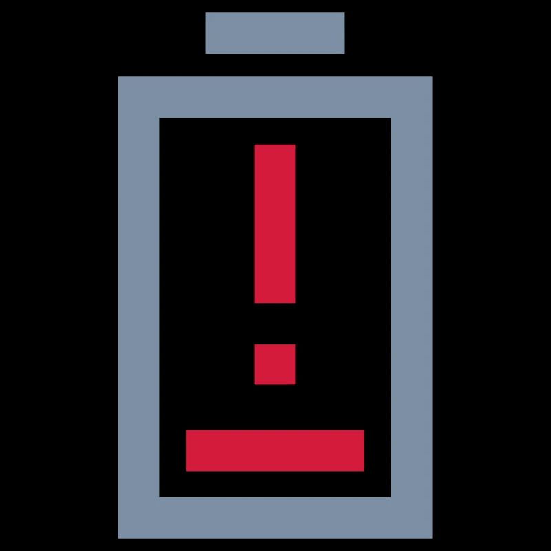 Exclamation point battery no power