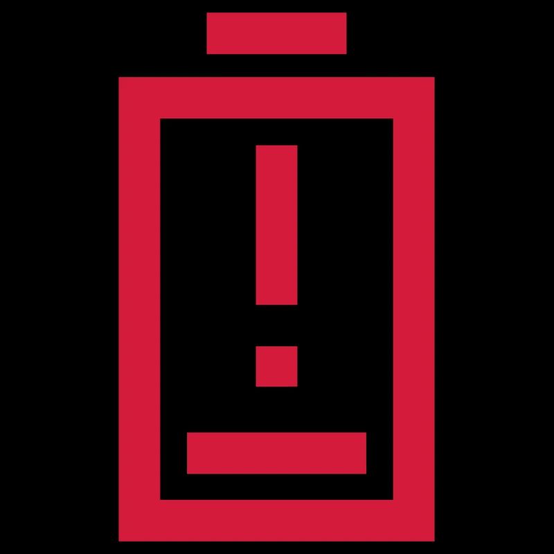 Avertissement Point d’exclamation Batterie vide