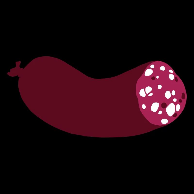 halbe Wurst dreifarbig mit Weiß