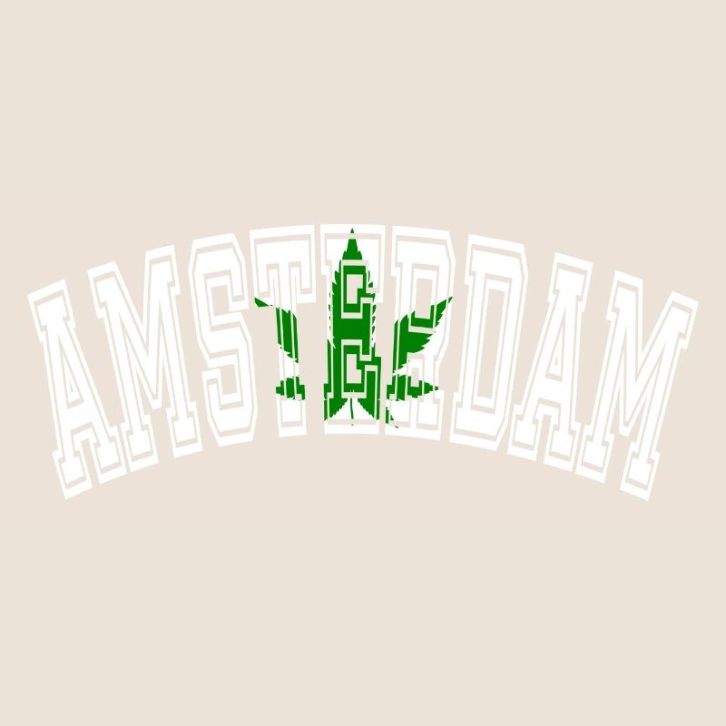Amsterdam design with cannabis leaf