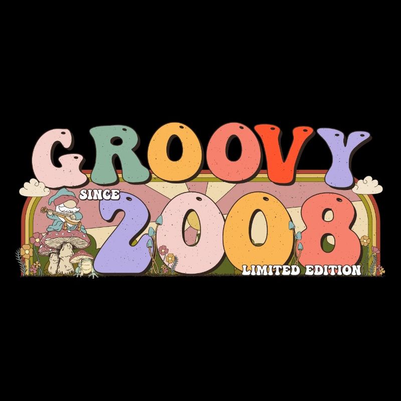 Groovy seit 2008 Retro Hippie 15. Geburtstag
