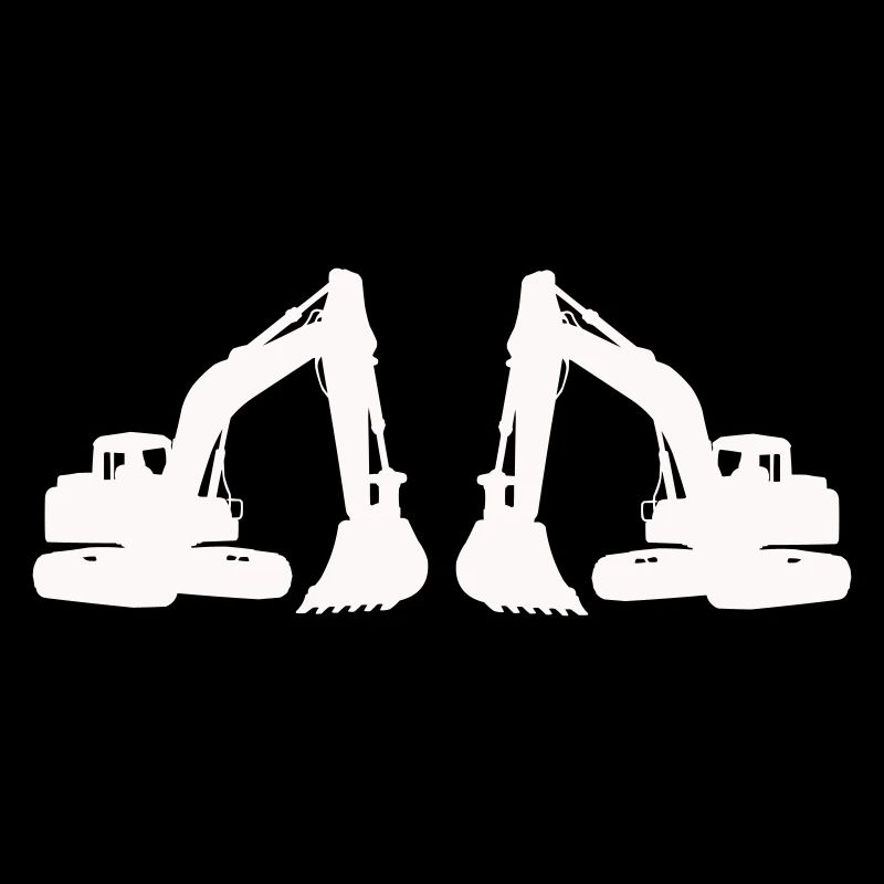 Silhouette de double excavatrice
