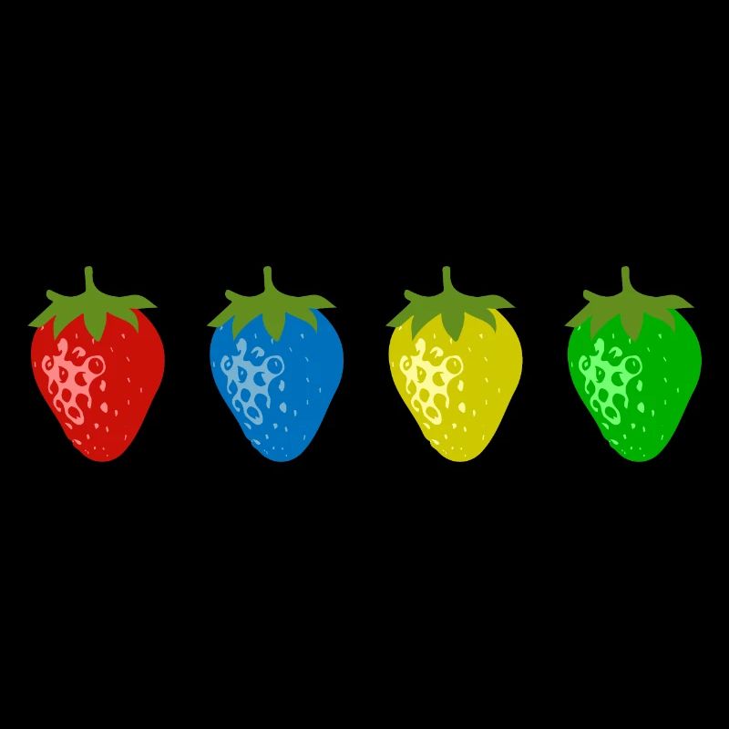 Bunte Erdbeeren