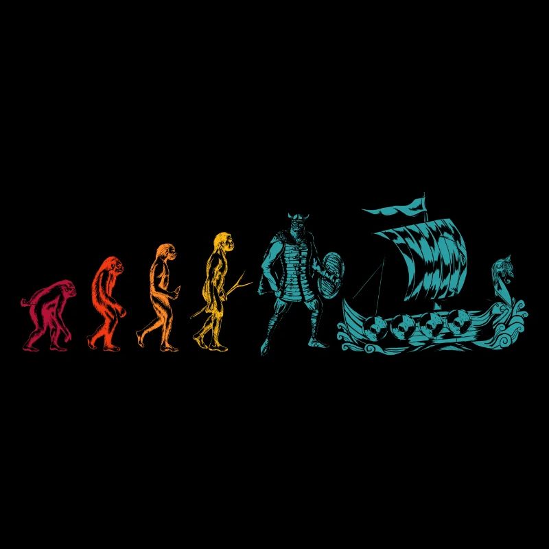 Evolution Mittelalter Geschenk für Wikinger Liebha