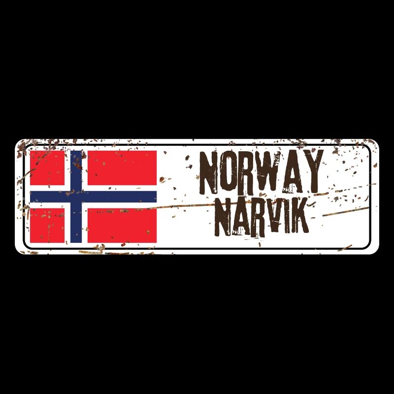Narvik Norvège Drapeau
