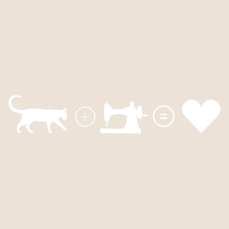 Katze und Nähen ist Liebe, macht glücklich