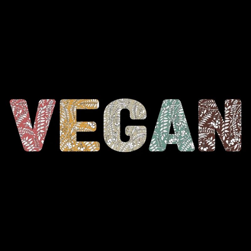 Vegan - botanisches Muster - alte Schule