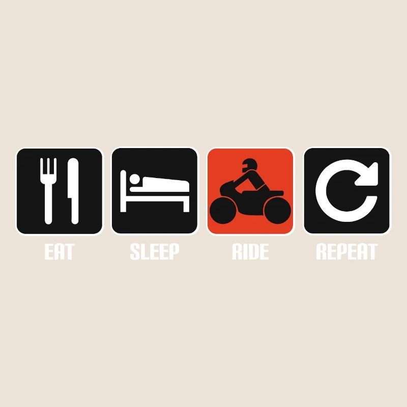 Motorcycle graphics - eat, sleep, ride, repeat