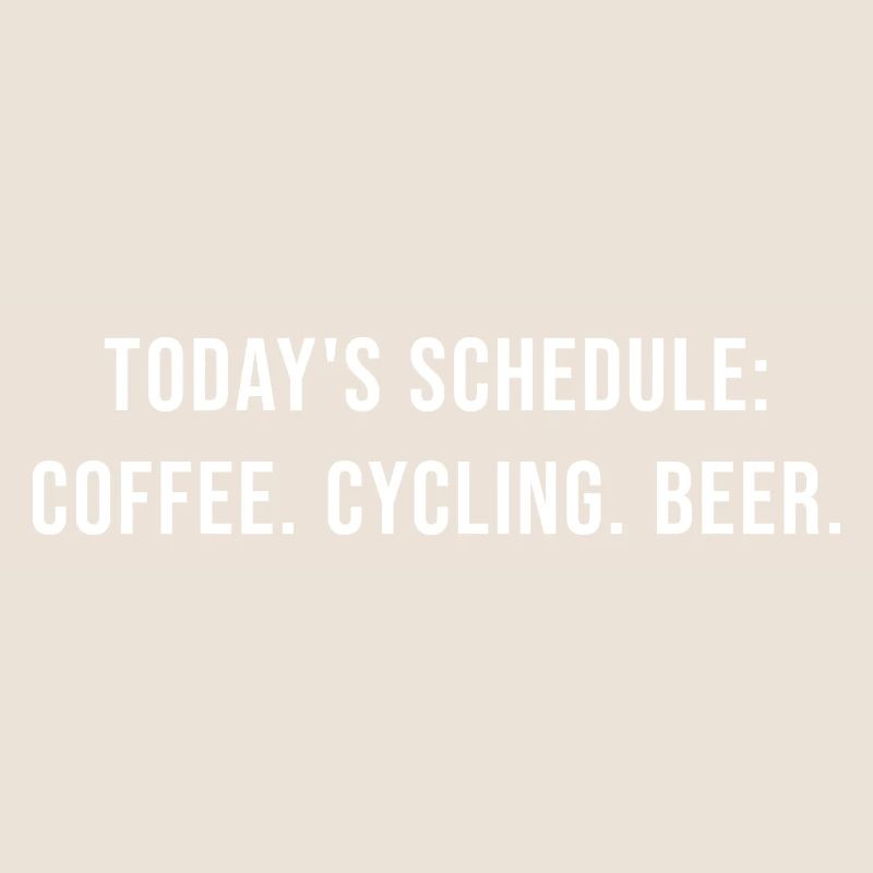 Today's program - coffee, cycling and beer