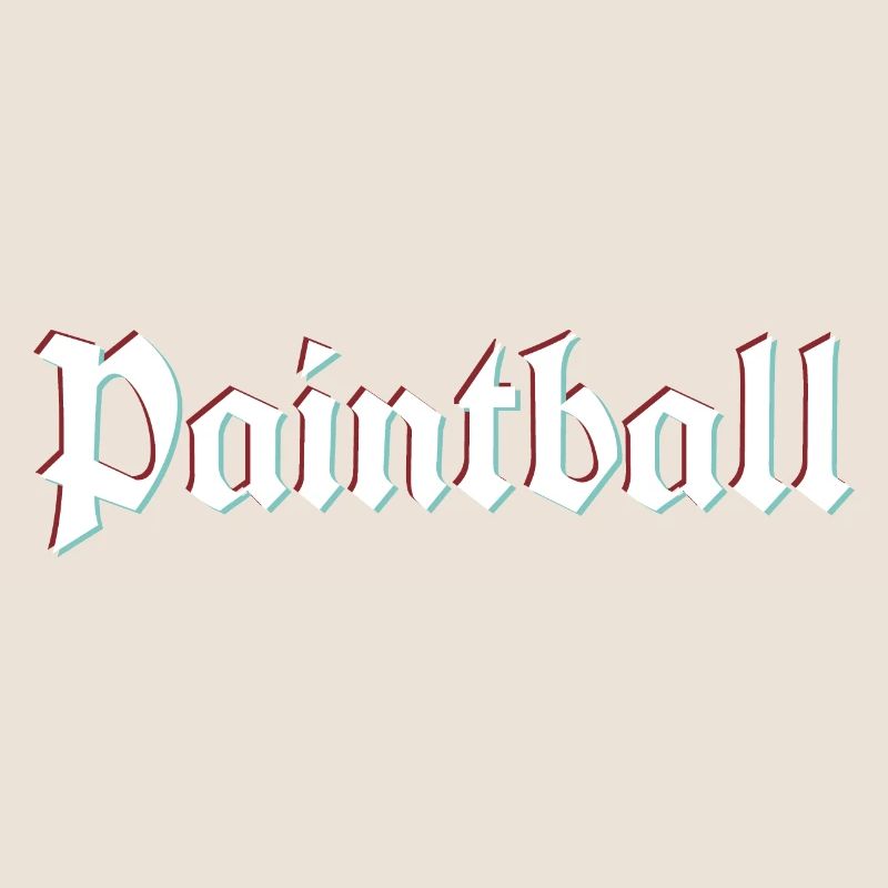 Rustic paintball logo with 3d distortion effect