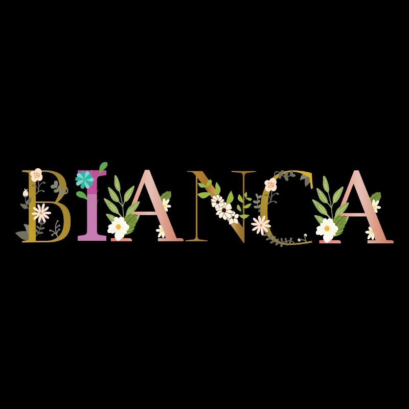 BIANCA Nom décoré de fleurs