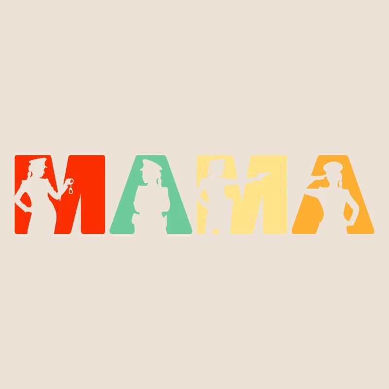 Polizei Mama Polizei Mutter Retro