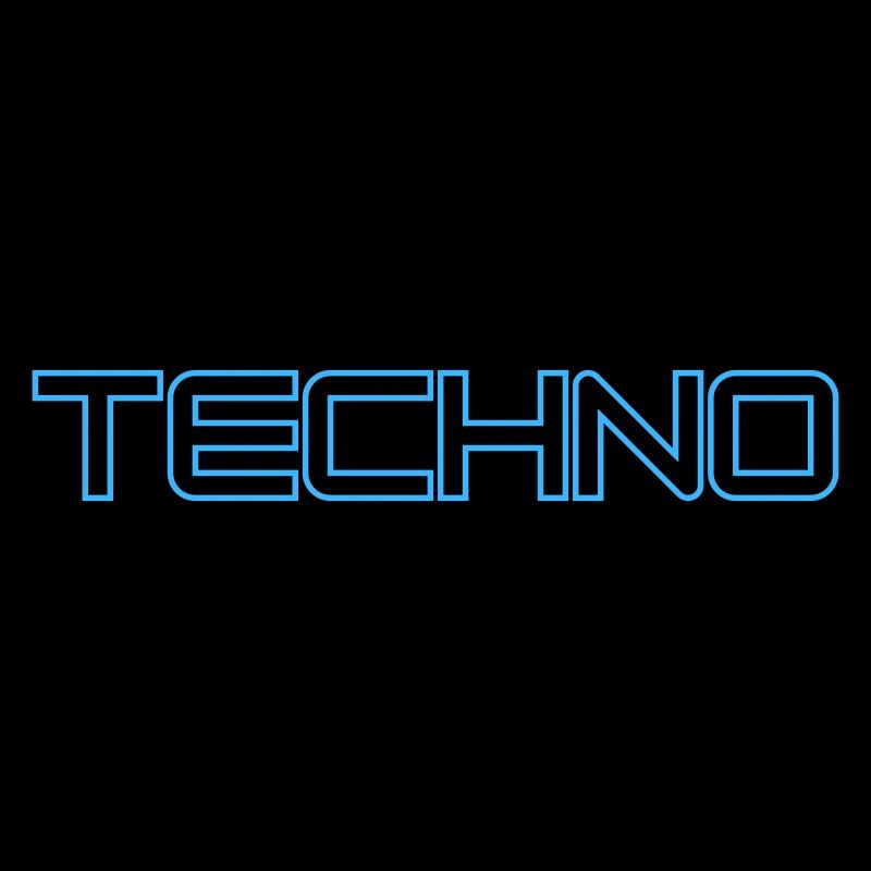 Futuristic techno design with neon lines