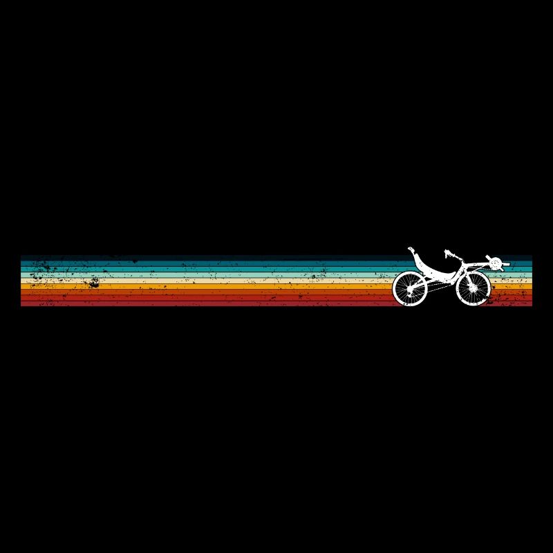 Silhouette de vélo rétro à rayures arc-en-ciel