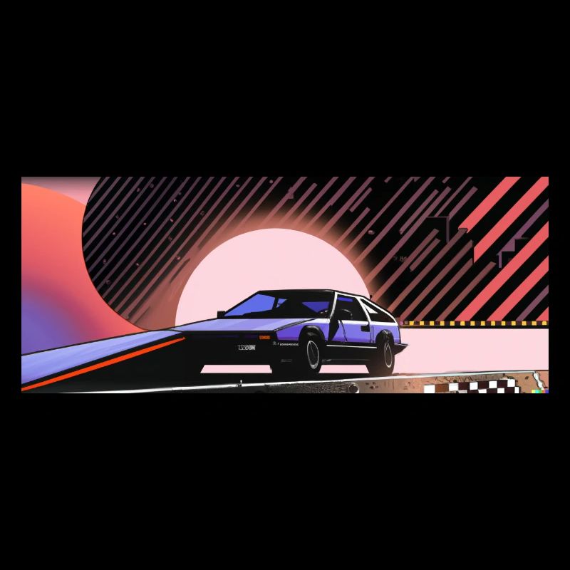 Synthwave Sportwagen Auto since fiction future