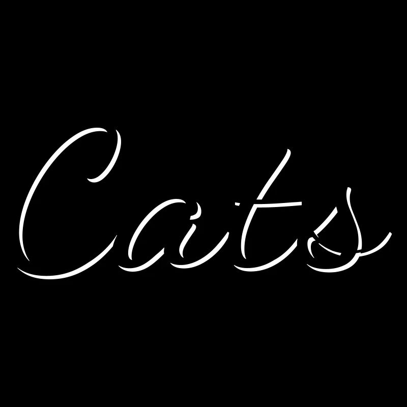 Cat's lettering only shadows