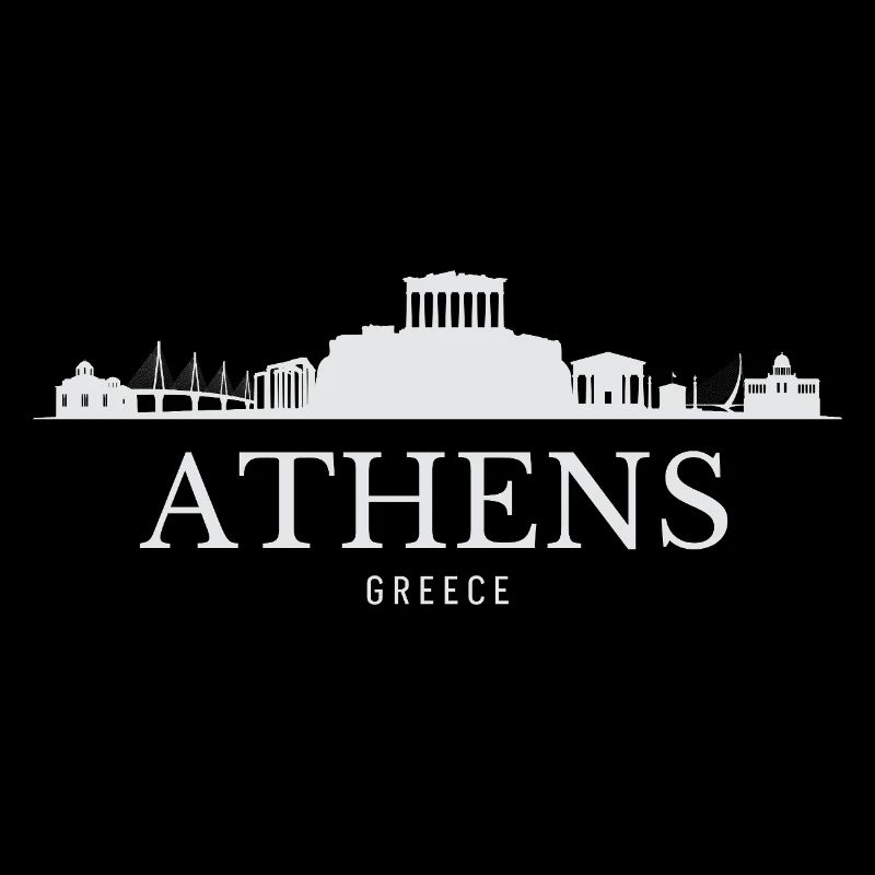 Silhouette d’Athènes, Grèce d’Athènes