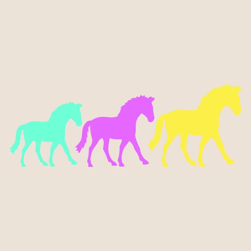 3 chevaux silhouette équipe cavalier équitation amis mignon