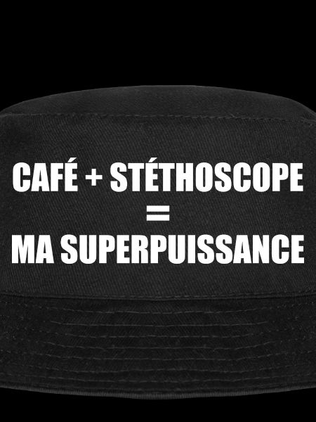 Café et stéthoscope = ma superpuissance