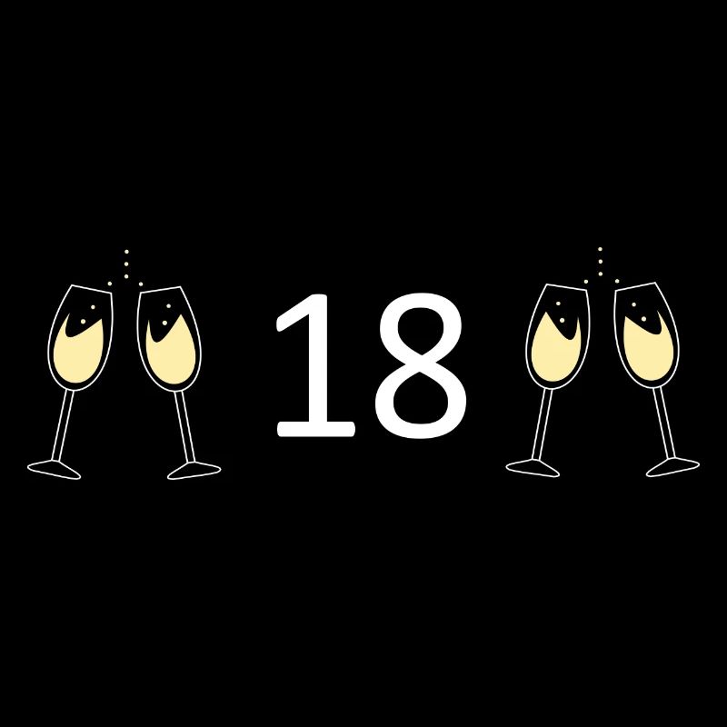 18e anniversaire 18 ans 18 Numéro 18 Blanc