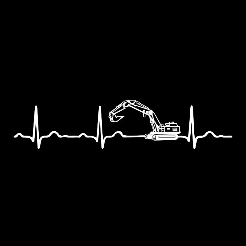 EKG HERZSCHLAG BAGGER White